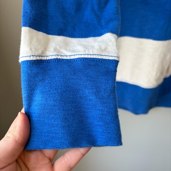 J.Crew Striped crewneck 3/4 Sleeve Shirt Womens Size Medium- Blue/white - Picture 6 of 9